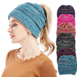 Load image into Gallery viewer, Knitted Wool Ponytail Beanie Hat