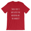 Load image into Gallery viewer, THOSE FIRST 5 DAYS... Unisex Cotton Tee (8 colors) - The Sweetest Tee