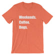 Load image into Gallery viewer, WEEKENDS COFFEE DOGS Unisex Cotton Tee (8 colors) - The Sweetest Tee