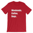 Load image into Gallery viewer, WEEKENDS COFFEE DOGS Unisex Cotton Tee (8 colors) - The Sweetest Tee