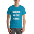 Load image into Gallery viewer, SHHHH NO ONE CARES Unisex Tee (12 colors) - The Sweetest Tee