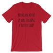 Load image into Gallery viewer, BEING AN ADULT IS LIKE FOLDING A FITTED SHEET Unisex Tee (6 colors) - The Sweetest Tee