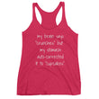 Load image into Gallery viewer, MY BRAIN SAYS CRUNCHES... Racerback Tank (7 colors) - The Sweetest Tee