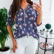 Load image into Gallery viewer, Casual V Neck Front Zipper Blouse (10 colors) - The Sweetest Tee
