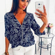 Load image into Gallery viewer, Casual V Neck Front Zipper Blouse (10 colors) - The Sweetest Tee
