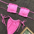 Load image into Gallery viewer, OMKAGI Bandeau Bikini 2020 Swimsuit Women Swimwear Biquinis Sexy Push Up Swimming Bathing Suit Beachwear Micro Bikini Set - The Sweetest Tee