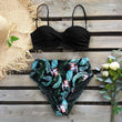 Load image into Gallery viewer, 2020 Sexy Leaf Print Bikini Female Swimsuit Women Swimwear Thong Push Up Bikinis Set High Waist Swimming Suits for Bathing Suit