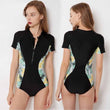 Load image into Gallery viewer, Bikini 2020 Surfing Swimsuit for Women Long Sleeve One Piece Bodysuit Leaves Print Sexy Bikini Brasileño Summer Push Up Swimwear