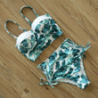 Load image into Gallery viewer, High Waist Bikini Push Up Bandage Bikini Swimwear Women Floral Two Pieces Swimsuit Strappy