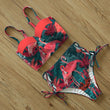 Load image into Gallery viewer, High Waist Bikini Push Up Bandage Bikini Swimwear Women Floral Two Pieces Swimsuit Strappy