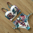 Load image into Gallery viewer, High Waist Bikini Push Up Bandage Bikini Swimwear Women Floral Two Pieces Swimsuit Strappy