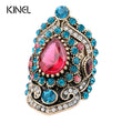Load image into Gallery viewer, Vintage Gold Mosaic Blue & Pink Crystal Ring - The Sweetest Tee