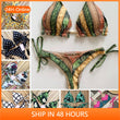 Load image into Gallery viewer, Sexy Halter Swimsuit Push Up 2021 Brazilian Bikini Tropical Plant Print Swimwear String Mini Swimsuit Women Thong Micro Bikini
