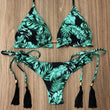 Load image into Gallery viewer, Sexy Halter Swimsuit Push Up 2021 Brazilian Bikini Tropical Plant Print Swimwear String Mini Swimsuit Women Thong Micro Bikini