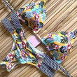 Load image into Gallery viewer, Sexy Halter Swimsuit Push Up 2021 Brazilian Bikini Tropical Plant Print Swimwear String Mini Swimsuit Women Thong Micro Bikini