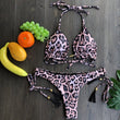 Load image into Gallery viewer, Sexy Halter Swimsuit Push Up 2021 Brazilian Bikini Tropical Plant Print Swimwear String Mini Swimsuit Women Thong Micro Bikini