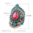 Load image into Gallery viewer, Vintage Gold Mosaic Blue & Pink Crystal Ring - The Sweetest Tee