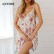 Load image into Gallery viewer, Antime Boho Summer Dress Beach Mini Casual Sundress Sleeveless Women Bohemian Spagetti Strap Dresses Print - The Sweetest Tee