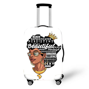Nopersonality African Art Girl Travel Accessories Luggage Cover Suitcase Protection Baggage Dust Cover Stretch Fabrics 18-30inch