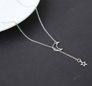 Simple Moon Star Necklace Clavicle Chain Short Necklace - The Sweetest Tee