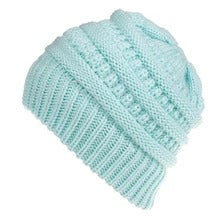Knitted Wool Ponytail Beanie Hat