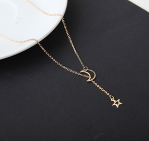 Simple Moon Star Necklace Clavicle Chain Short Necklace - The Sweetest Tee