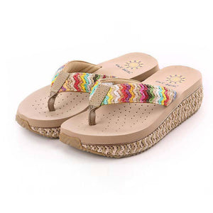 Summer new ladies sandals and slippers, wedges, flip-flops, beach casual slippers, women's word drag - The Sweetest Tee