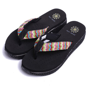 Summer new ladies sandals and slippers, wedges, flip-flops, beach casual slippers, women's word drag - The Sweetest Tee