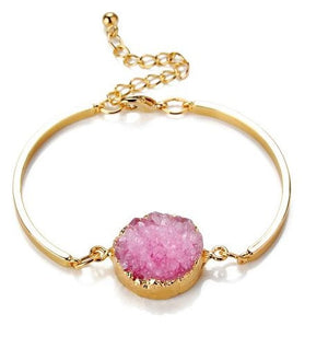 Natural Stone Druzy Gold Bracelet (3 colors) - The Sweetest Tee