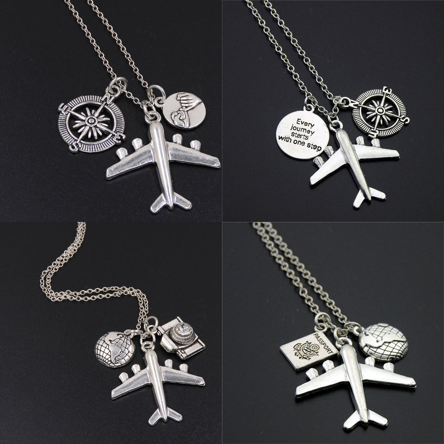 "Every Journey Starts With One Step" Travel Necklace (5 designs) - The Sweetest Tee