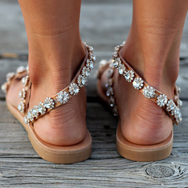 Bling Crystal Summer Sandals - The Sweetest Tee